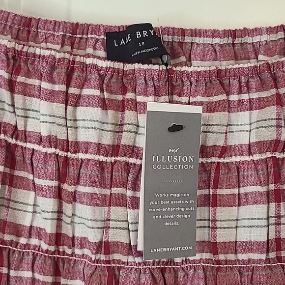 Fitted Square-Neck Peplum Top With Smocked Bodice Size 18W - Picture 6 of 10